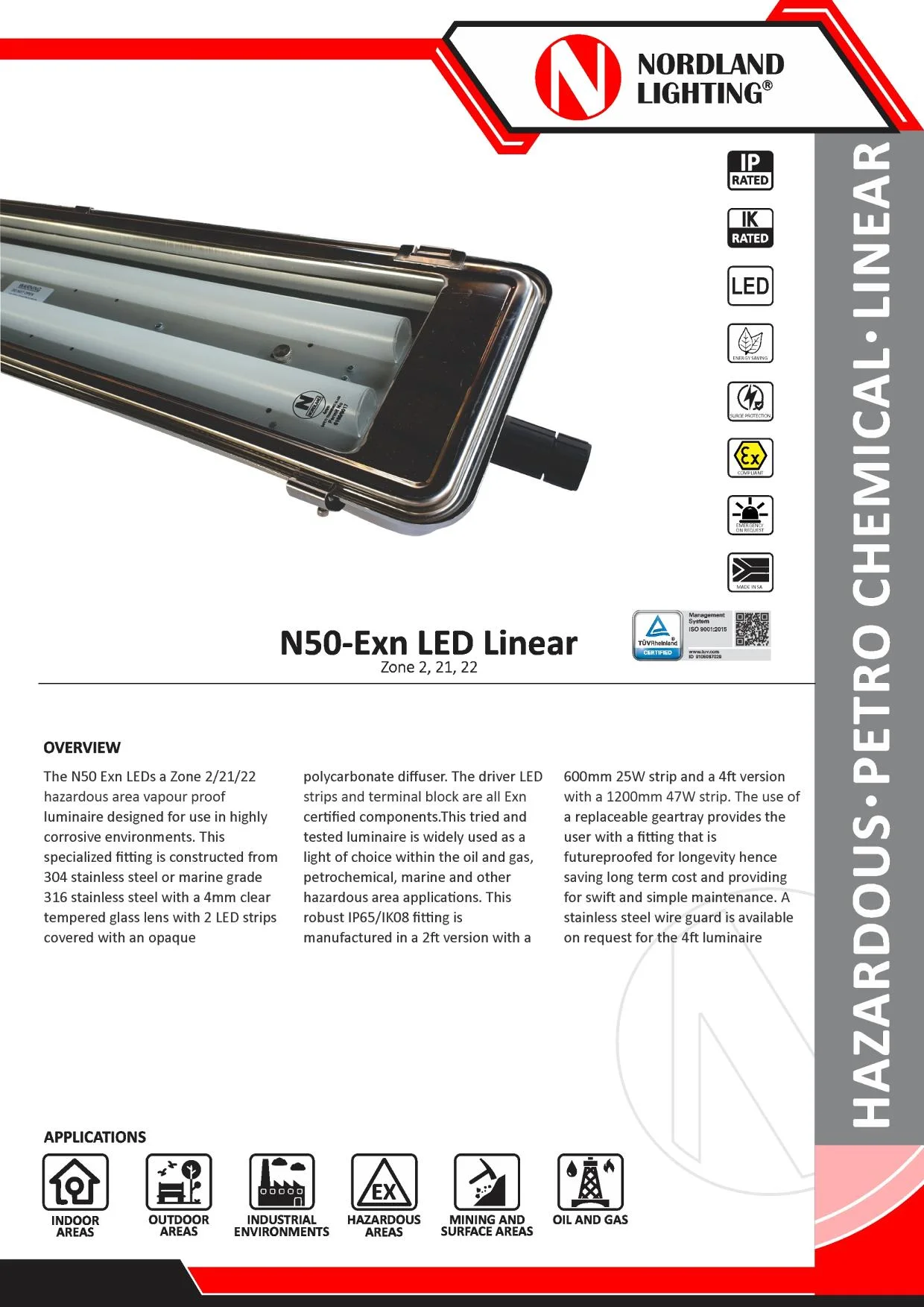 NL47 Nordland N50-Exn LED Hazardouns and Vapour Proof Luminaire